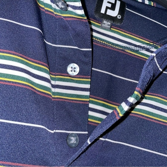 FootJoy Striped Three Button Polo Shirt Size Large - Picture 5 of 7